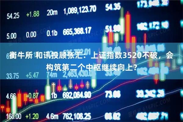 衡牛所 和讯投顾张汇：上证指数3520不破，会构筑第二个中枢继续向上？